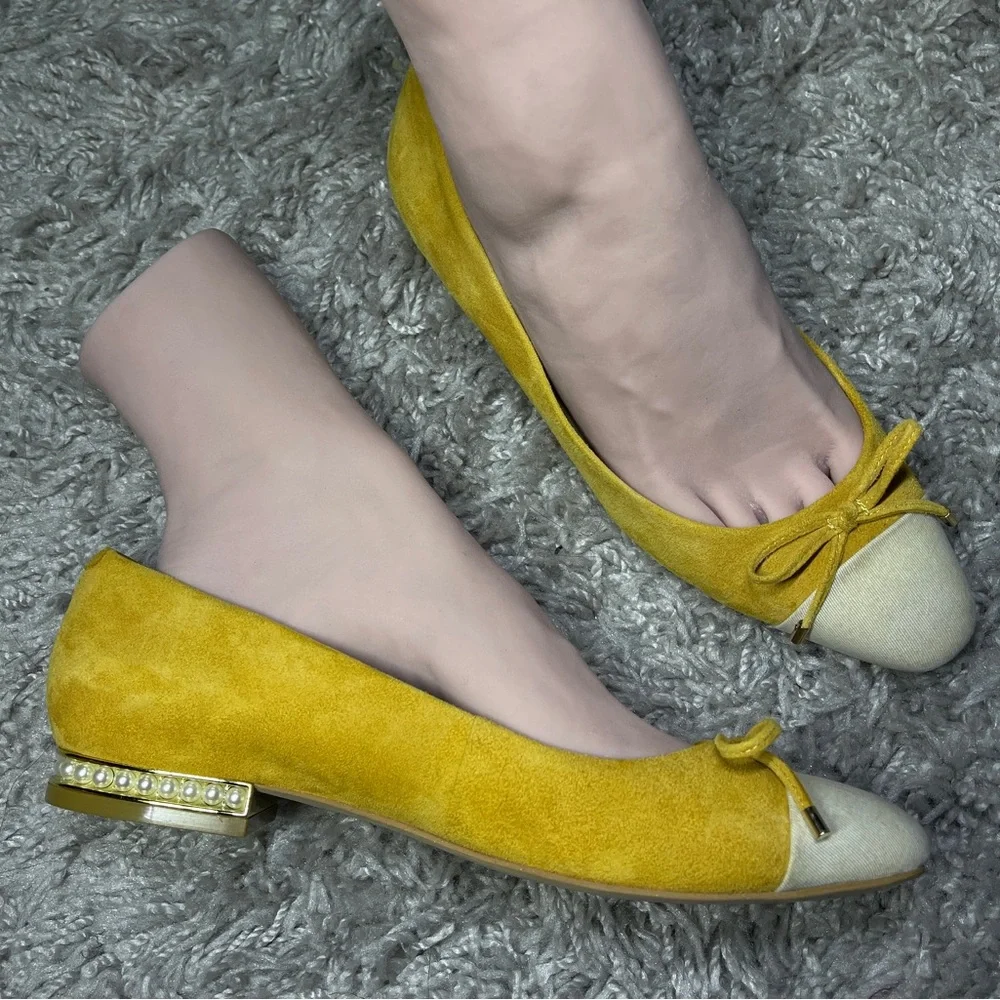 Karl Lagerfeld Yellow and Cream Women's Shoes - Picture 1 of 9